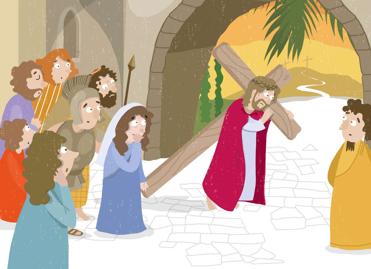 Ісус зустрічає Свою Матір онлайн пазл