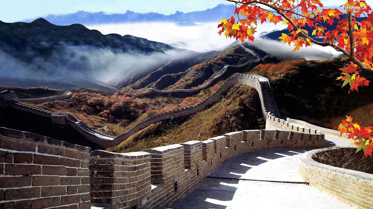 Βουνά, κομμάτι ενός κινέζικου τοίχου online παζλ