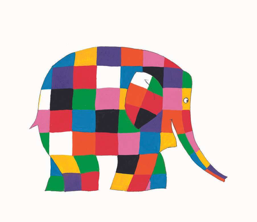 Элмер, клетчатый слон. онлайн-пазл