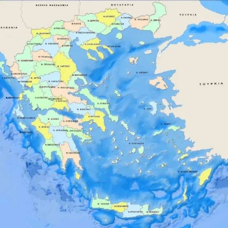 Карта Греції онлайн пазл