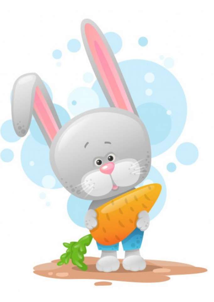 Conejo de Pascua con zanahoria rompecabezas en línea