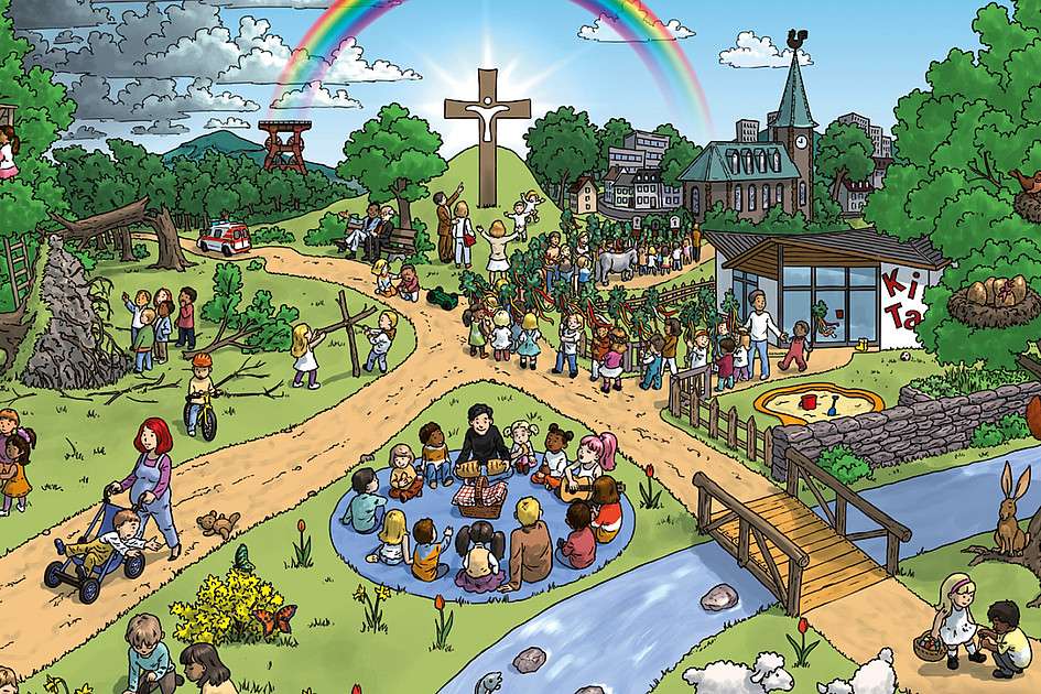 Imaginea copiilor de Paști puzzle online