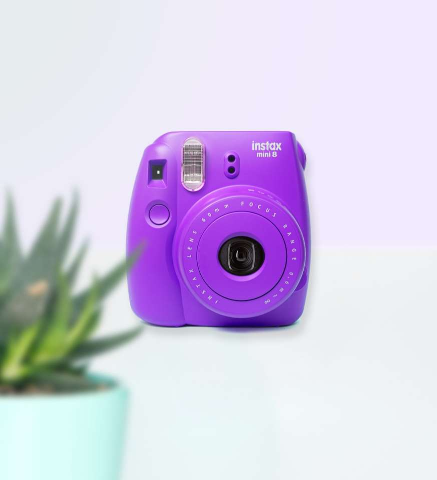 Purpurroter Nikon-Punkt und schießen Kamera Online-Puzzle