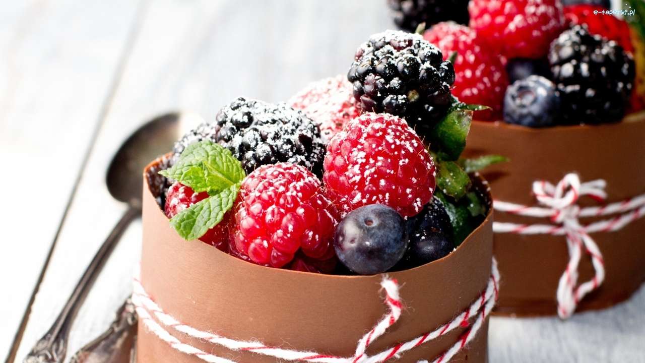 Desserter med frukt pussel på nätet