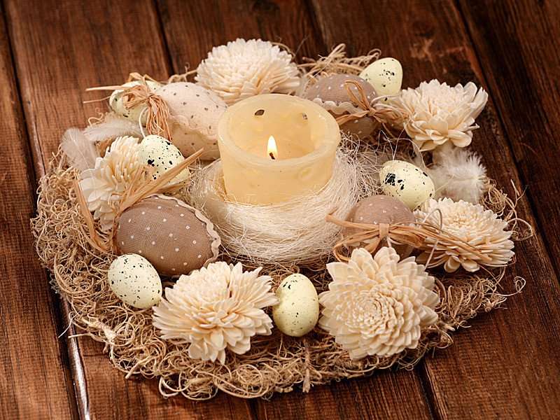 Rustic wreath to the candle jigsaw puzzle online