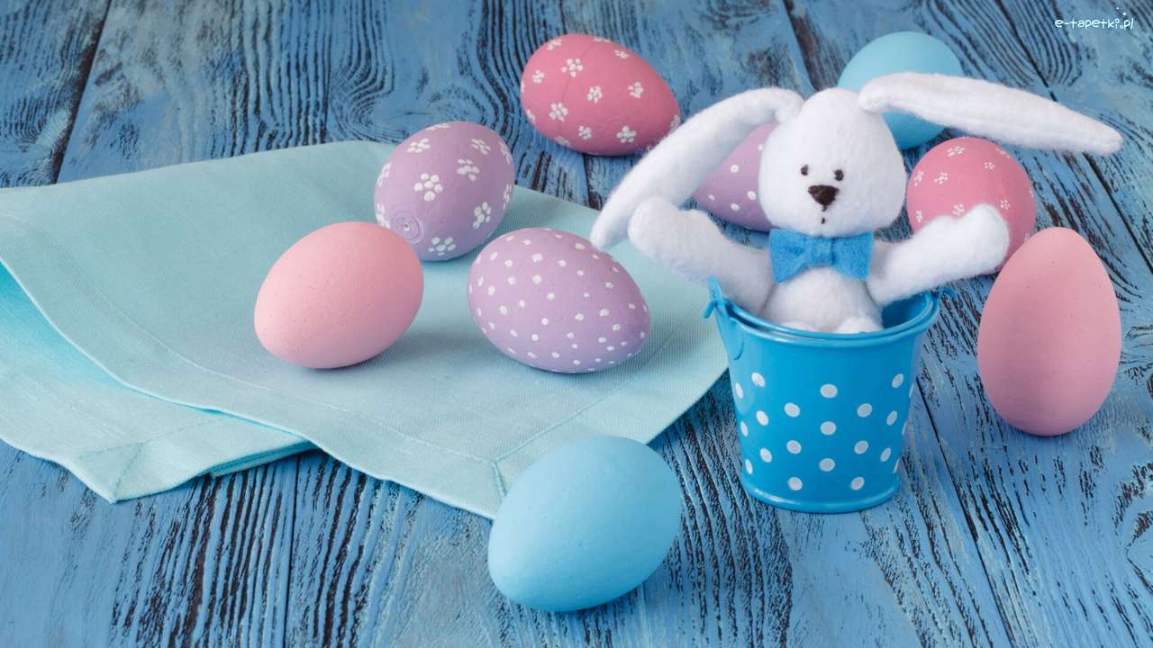 порошкові фарби - кролик, яйця пазл онлайн