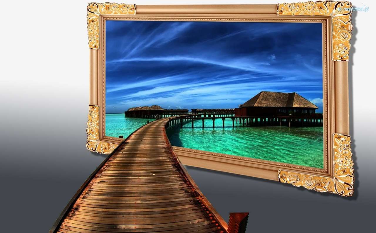Datorgrafik - Bild, Pier, Ocean pussel på nätet