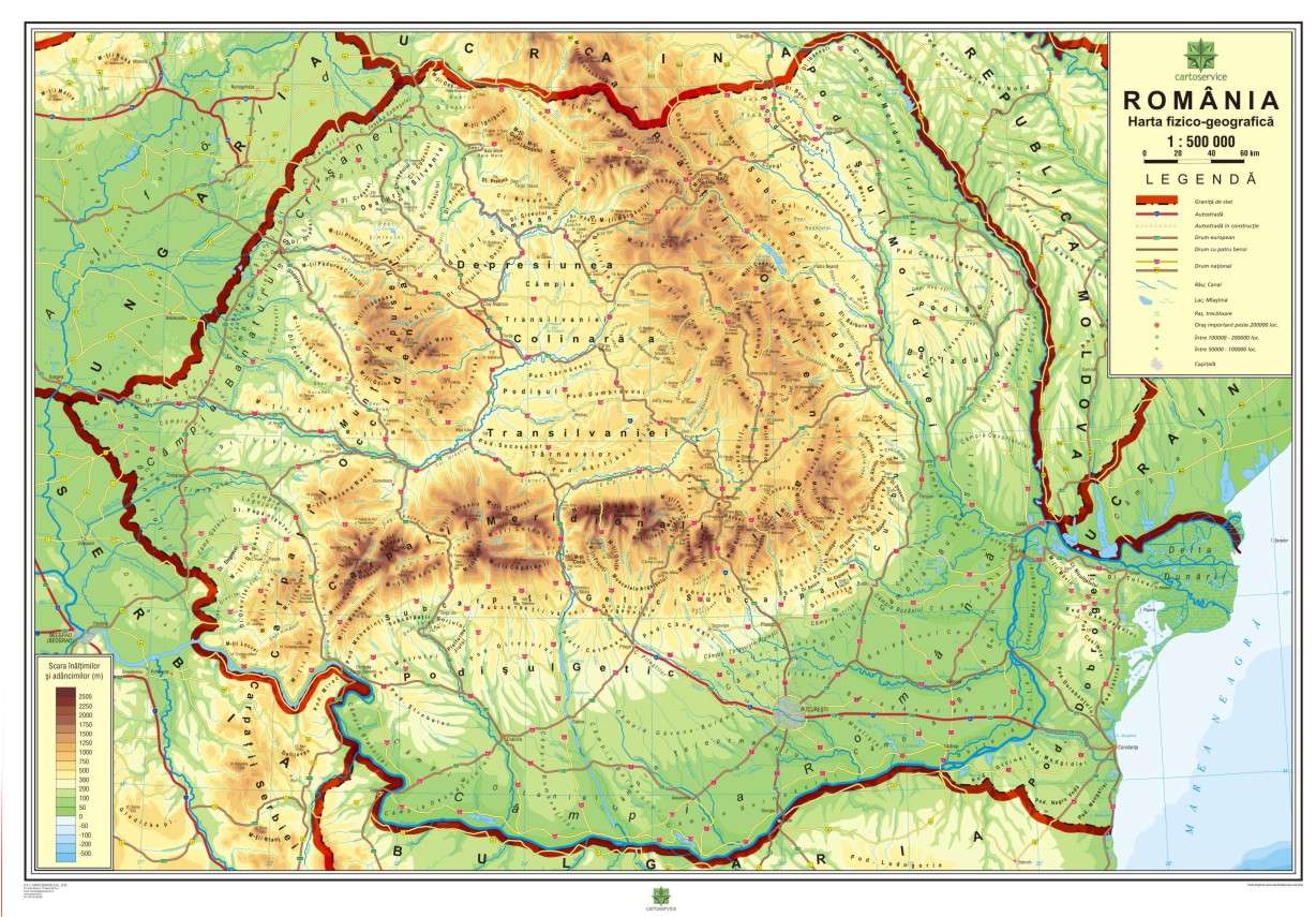 Kardinális pontok - Románia térképe kirakós online