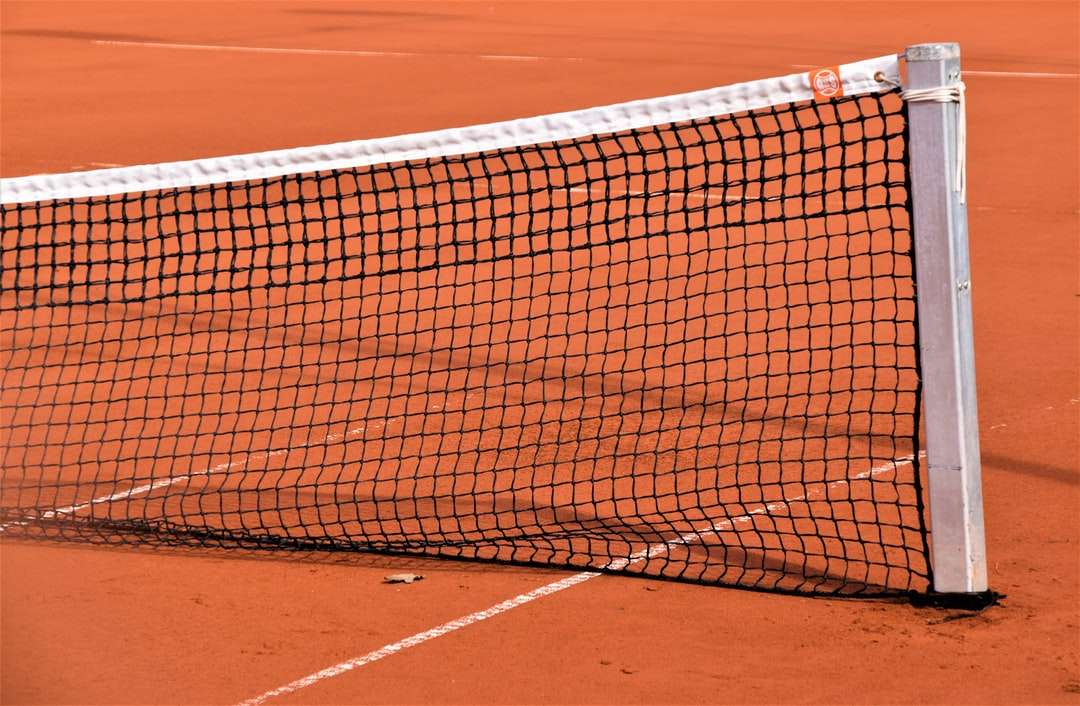 Red de tenis marrón y blanco rompecabezas en línea