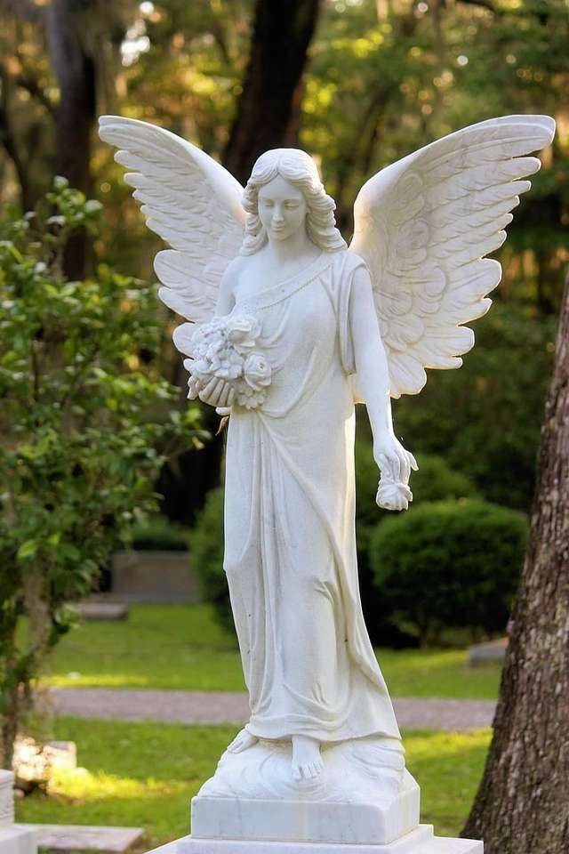 Άγαλμα αγγέλου σε ένα νεκροταφείο online παζλ