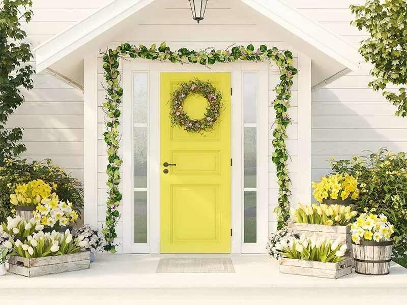 Easter decoration in front of the front door jigsaw puzzle online