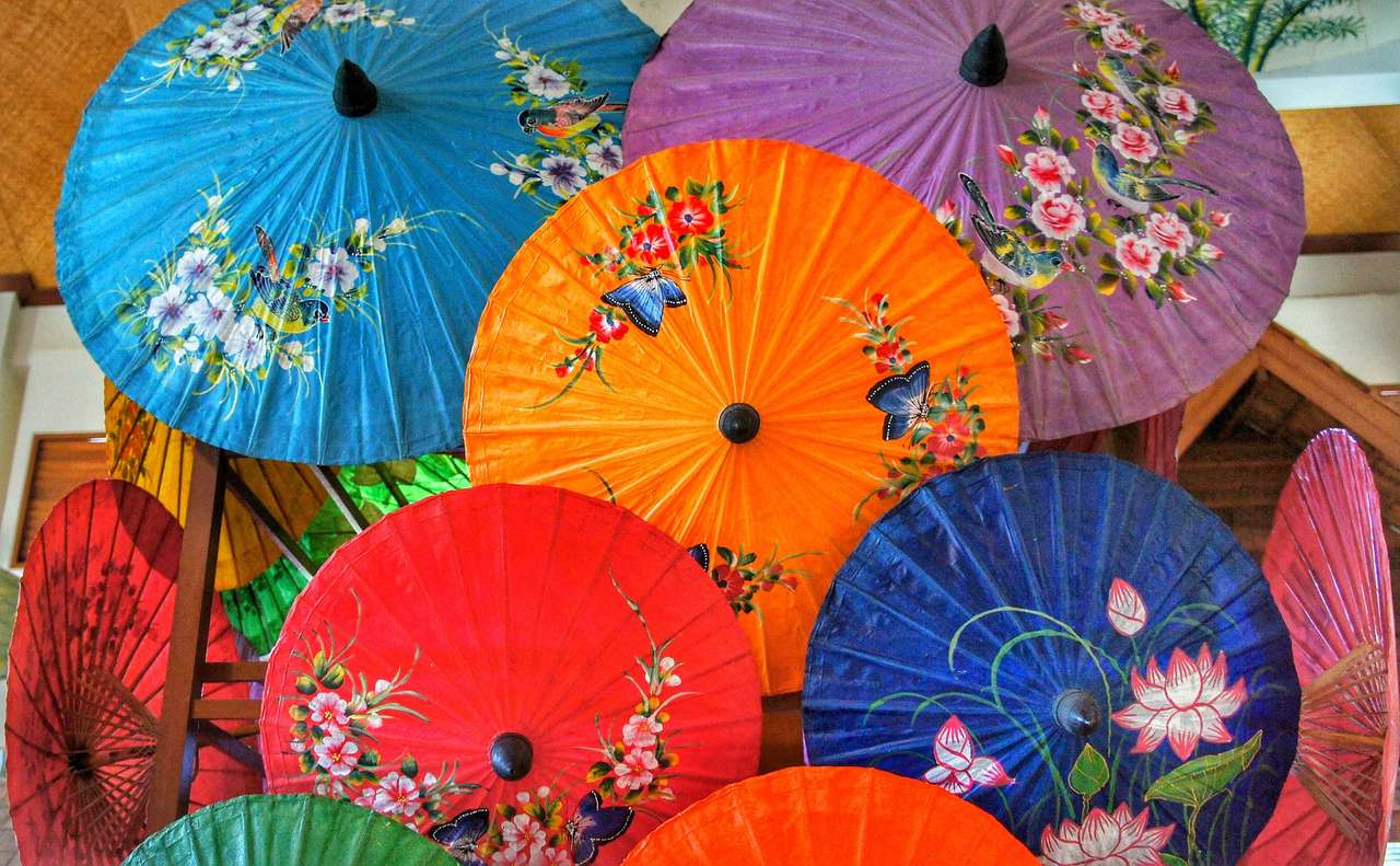 Orientalischer Regenschirm Puzzlespiel online