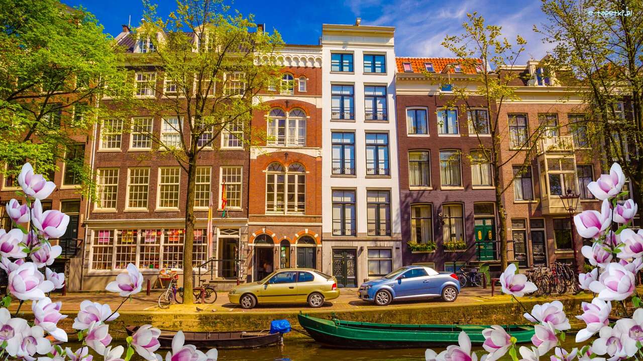 Амстердам- канал, улица пазл онлайн