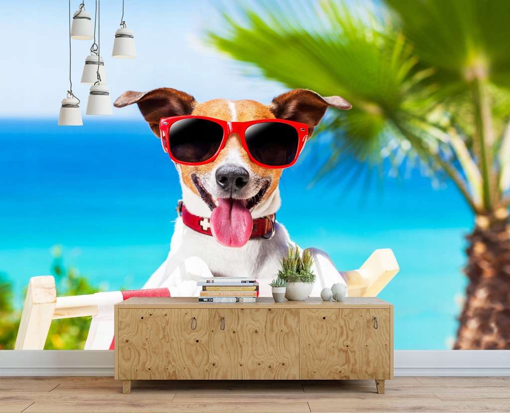 Hund im Urlaub. Online-Puzzle