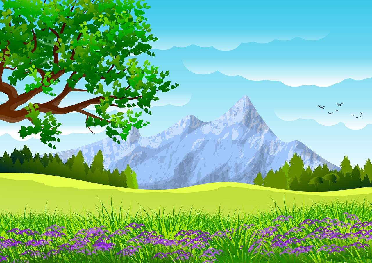 Puzzle - ilustrație peisagistică jigsaw puzzle online