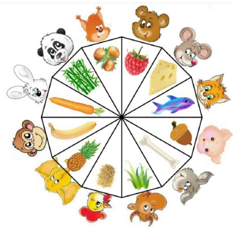 Dierenvoedsel online puzzel