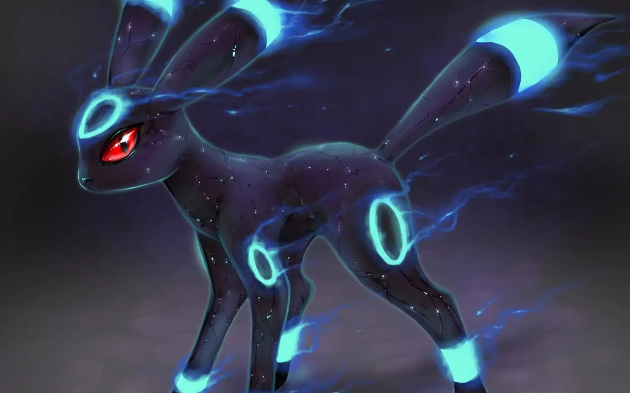 Cute Happy Umbreon 8k Shiny · Creative Fabrica