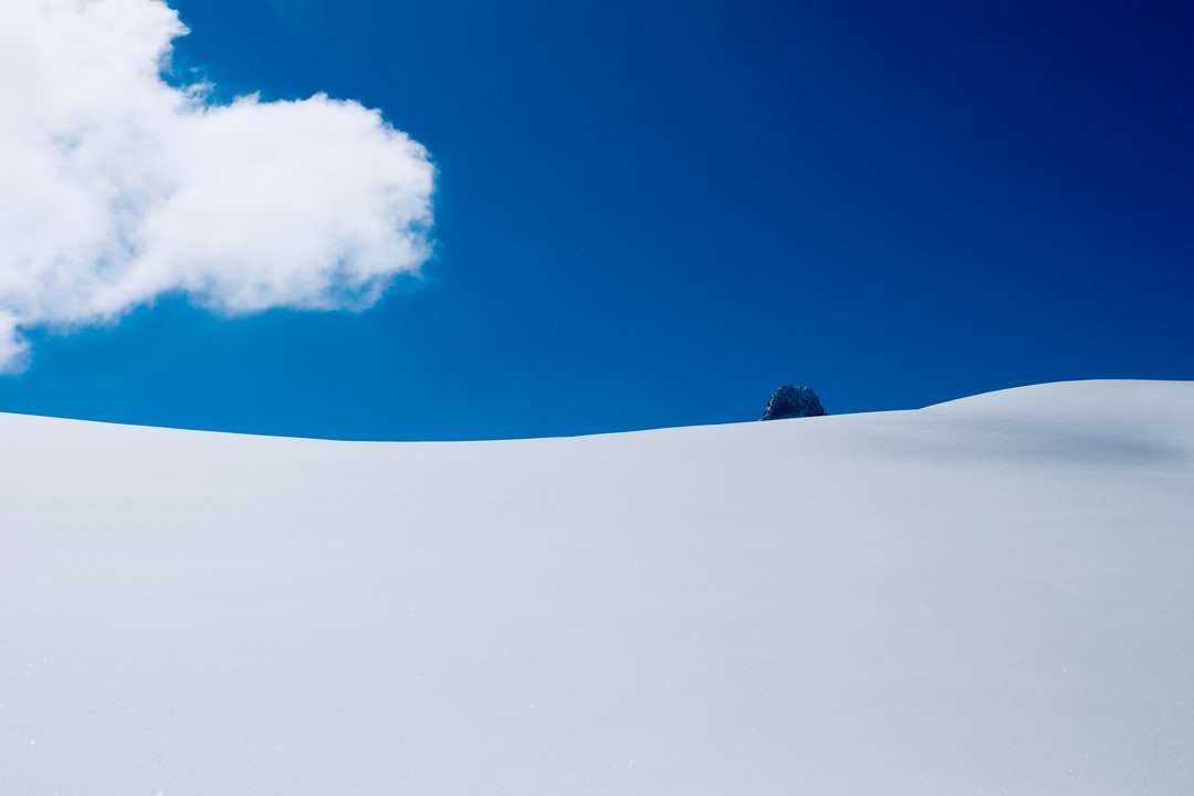 Person in der schwarzen Jacke auf Schnee bedeckte Boden Online-Puzzle