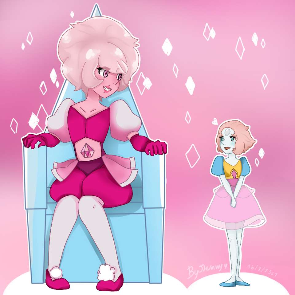 Рожевий діамант і перлина пазл онлайн