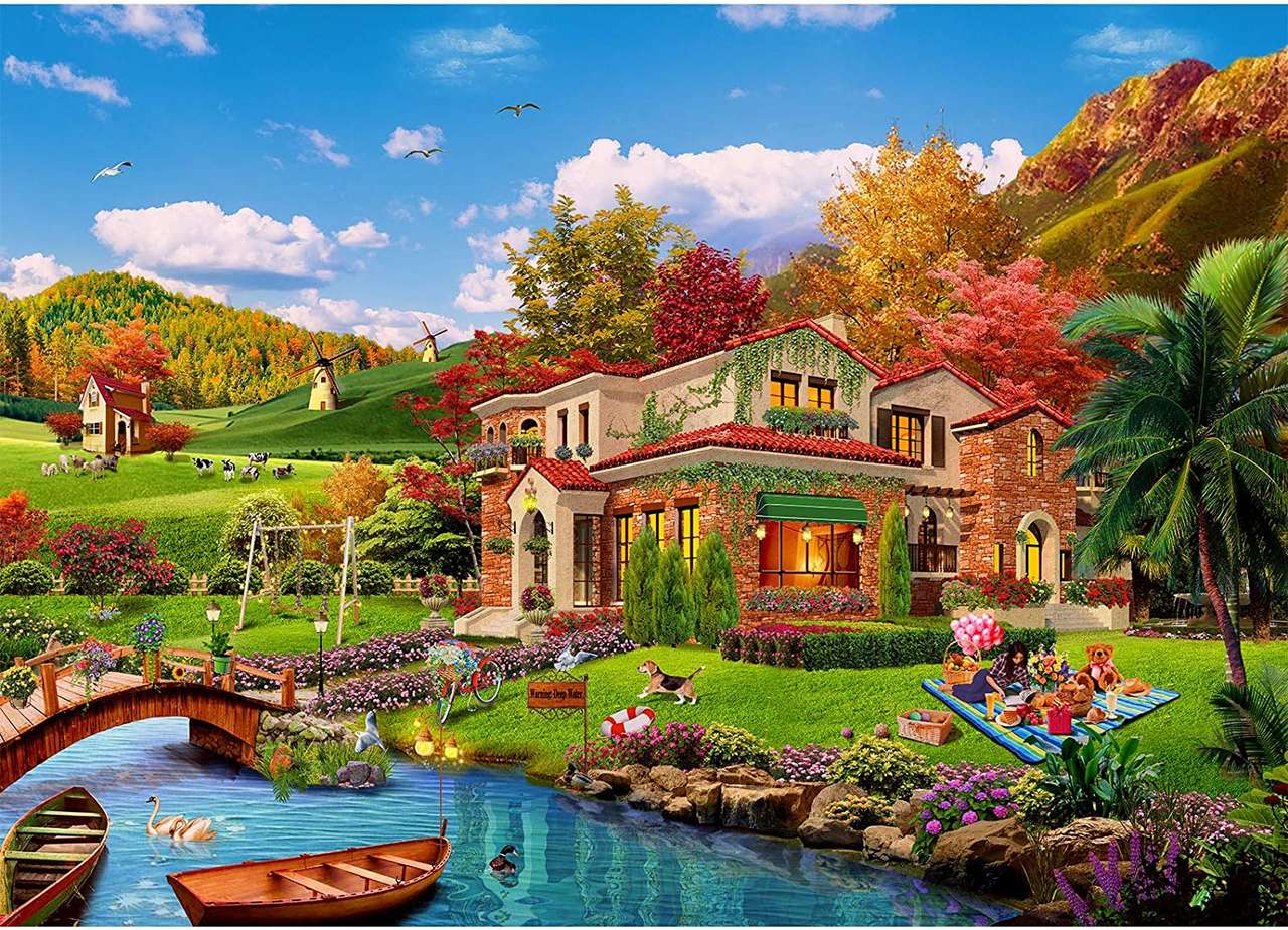 Casa pe râu puzzle online