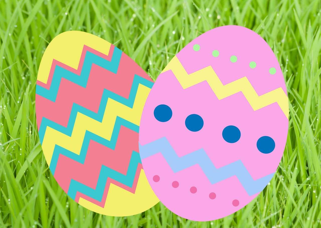 Velikonoční vejce v trávě skládačky online