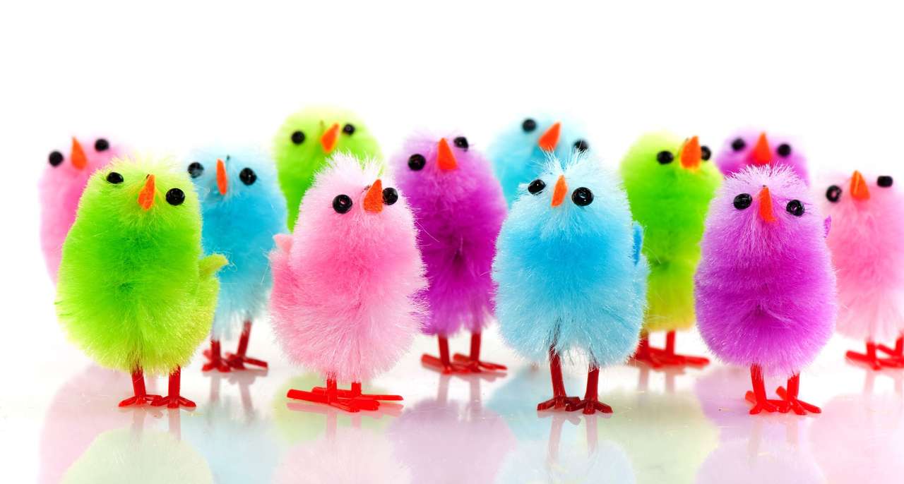 Kleurrijke kippen online puzzel