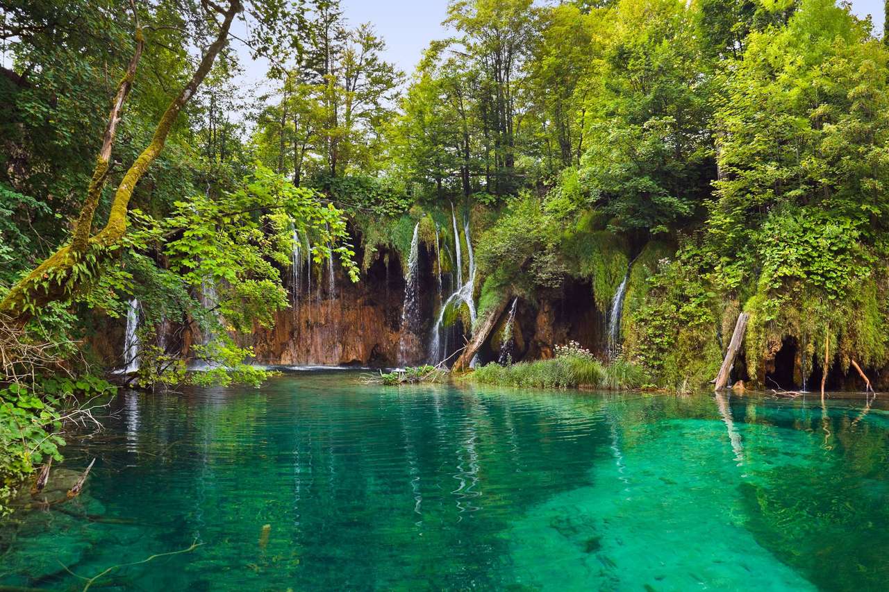 Plitvice sjöar i Kroatien pussel på nätet