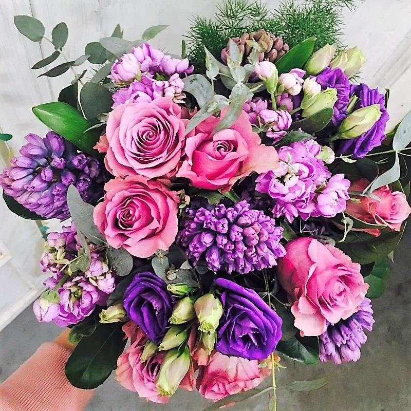 Bouquet en rose et violet puzzle en ligne