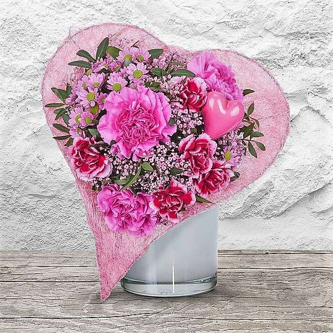 Bouquet en forme de coeur puzzle en ligne