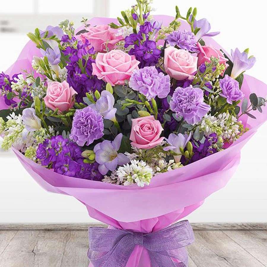 Bouquet di rosa e viola puzzle online