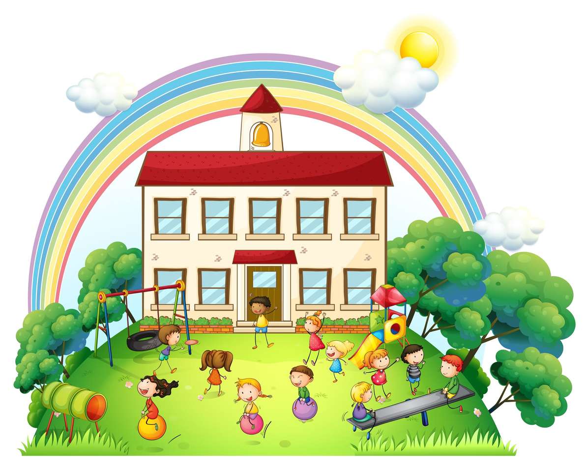 Schule unter dem Regenbogen Puzzlespiel online