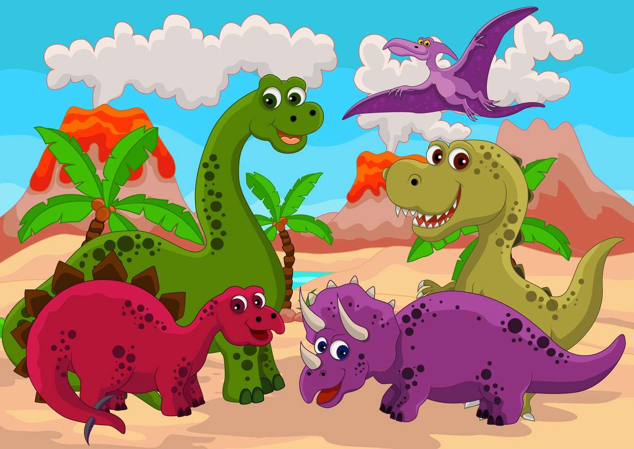 恐竜と火山 オンラインパズル
