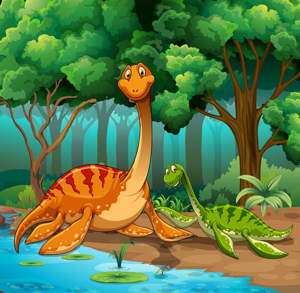 Dinosaure flottant puzzle en ligne