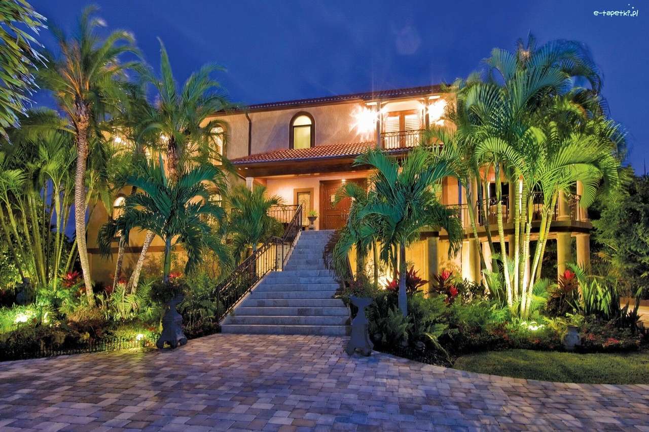 House in the tropics in the evening online puzzle