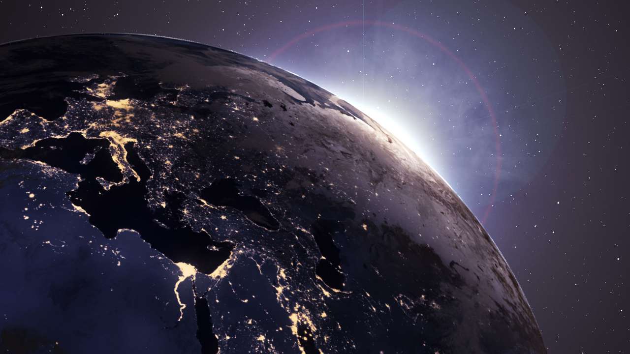 Sonnenaufgang im Weltraum Puzzlespiel online