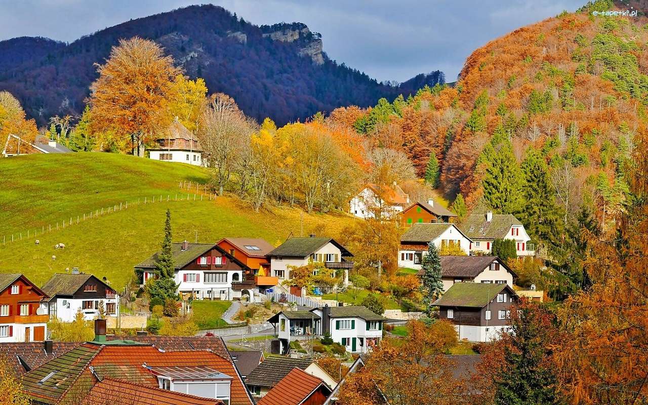 Dorf in den Alpen Online-Puzzle