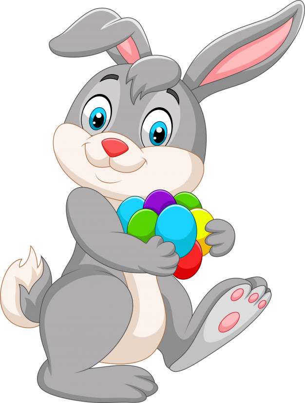 Coniglietto di Pasqua con un uovo di Pasqua puzzle online
