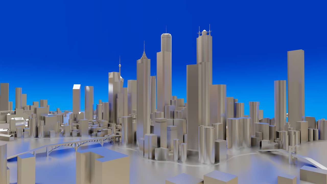 3D визуализация города пазл онлайн