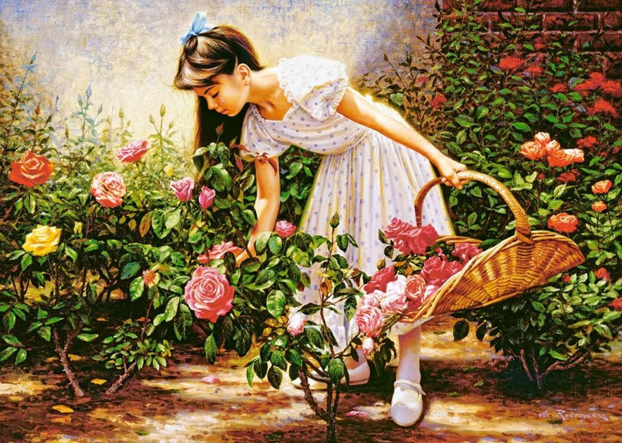 Au jardin rose puzzle en ligne