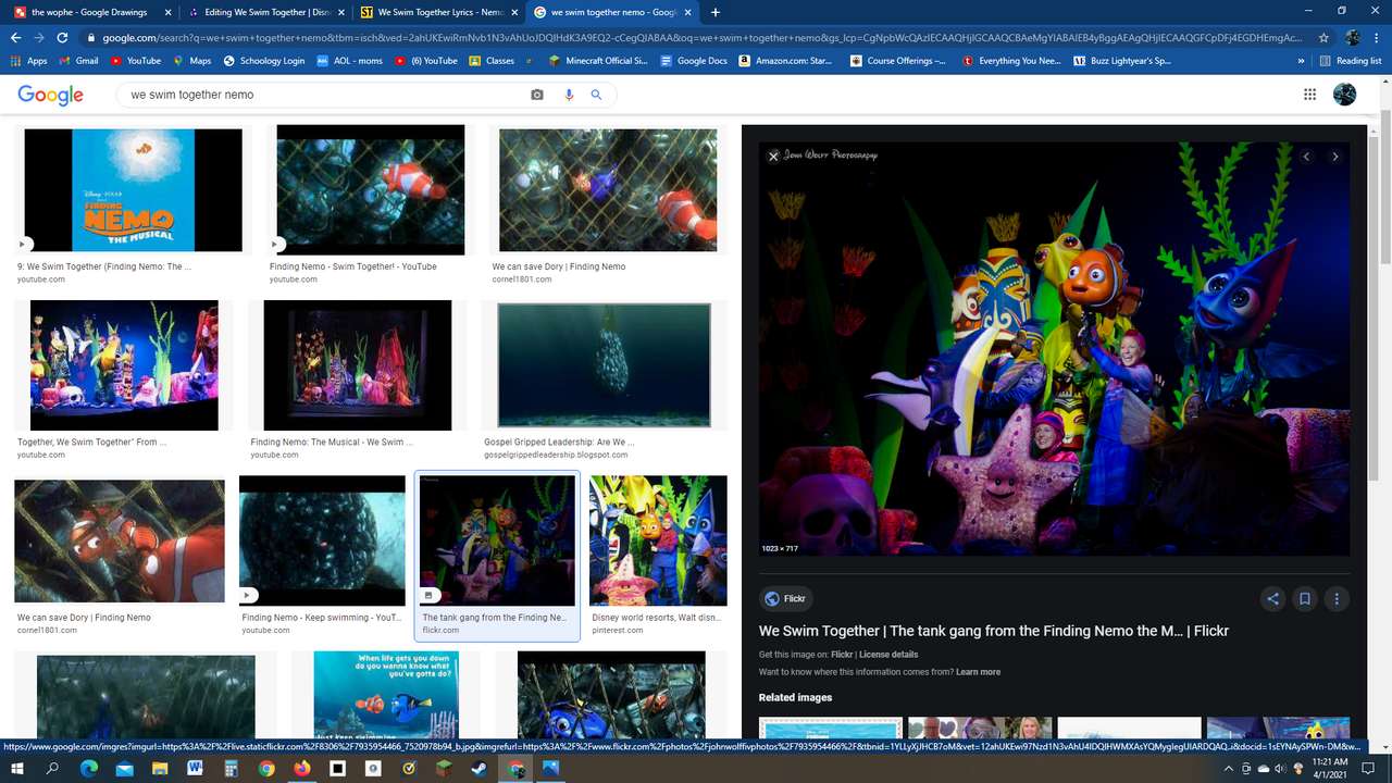 Gang de réservoir Nemo dans la comédie musicale puzzle en ligne