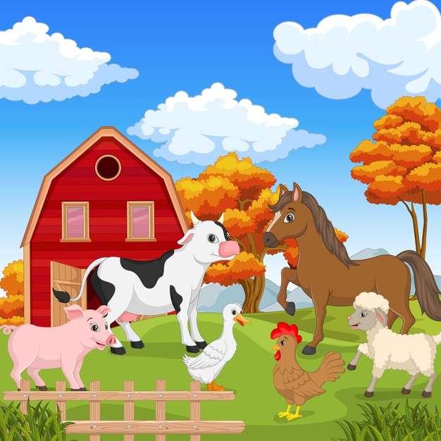 田舎の動物 オンラインパズル