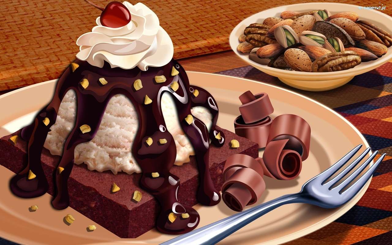 Bunica cu topping de ciocolată puzzle online