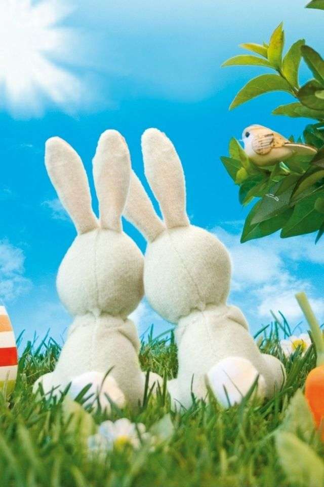 Bunnies on the meadow jigsaw puzzle online