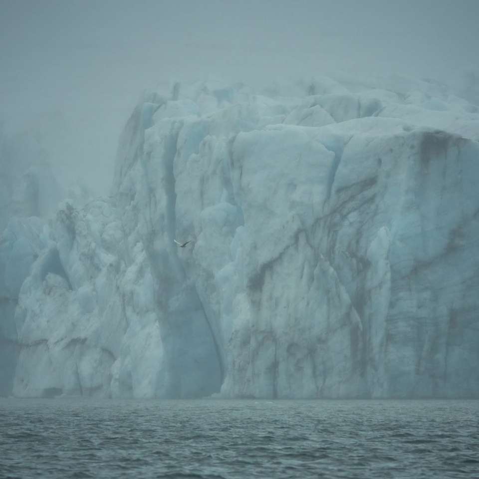 Λευκός πάγος στο σώμα του νερού κατά τη διάρκεια της ημέρας παζλ online