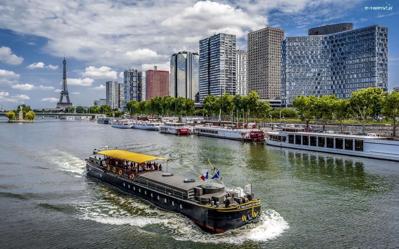 Barka på Seine i Paris pussel på nätet