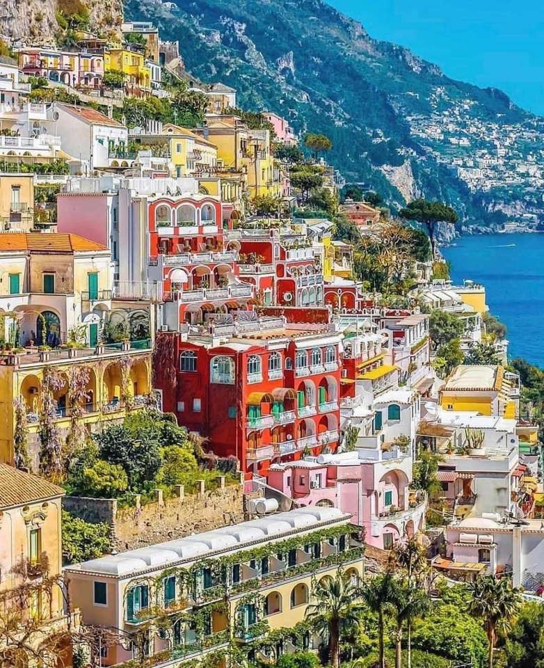 Färgerna på Positano Sa Italia pussel på nätet