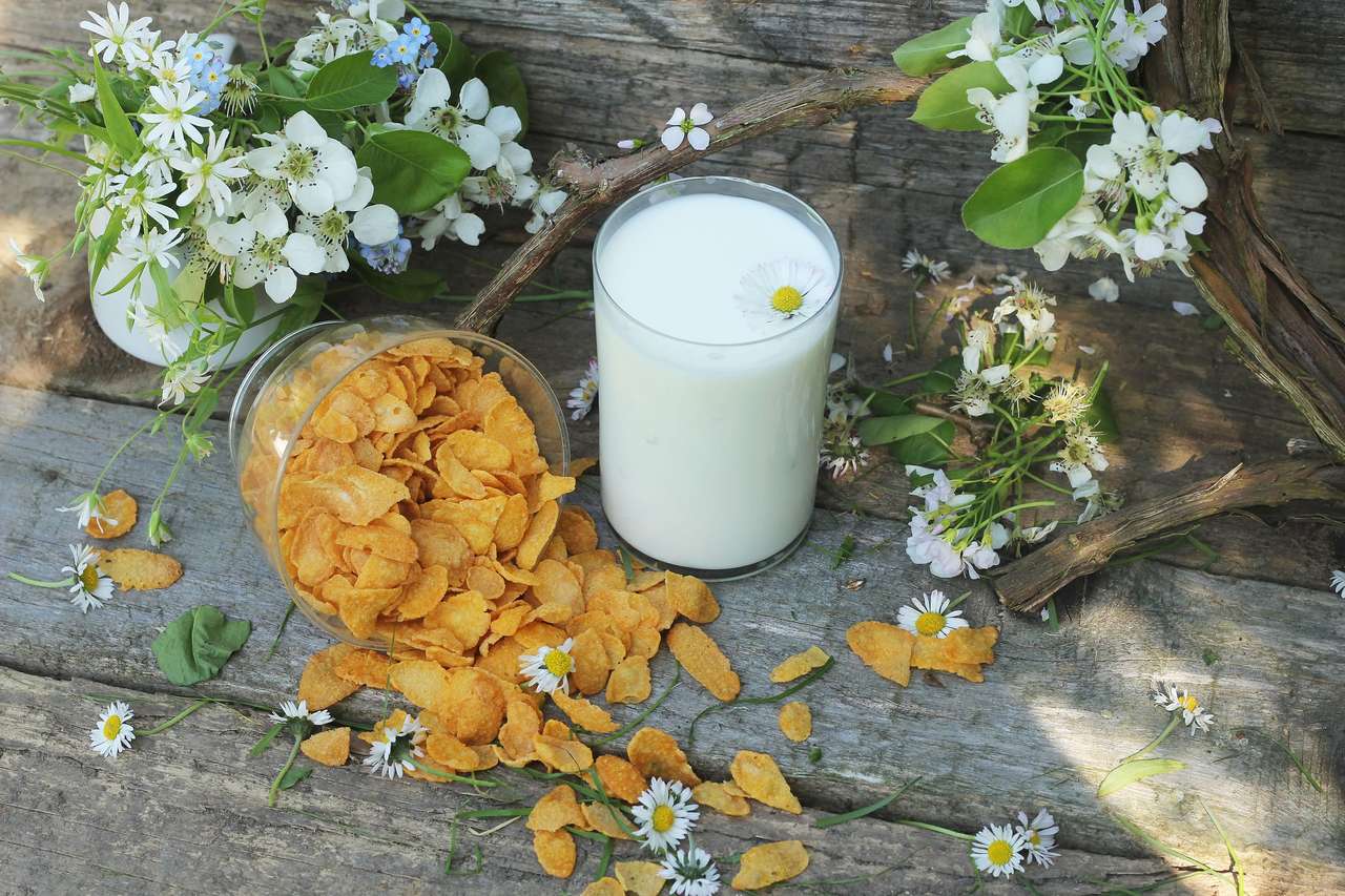 Δημητριακά με γάλα παζλ online