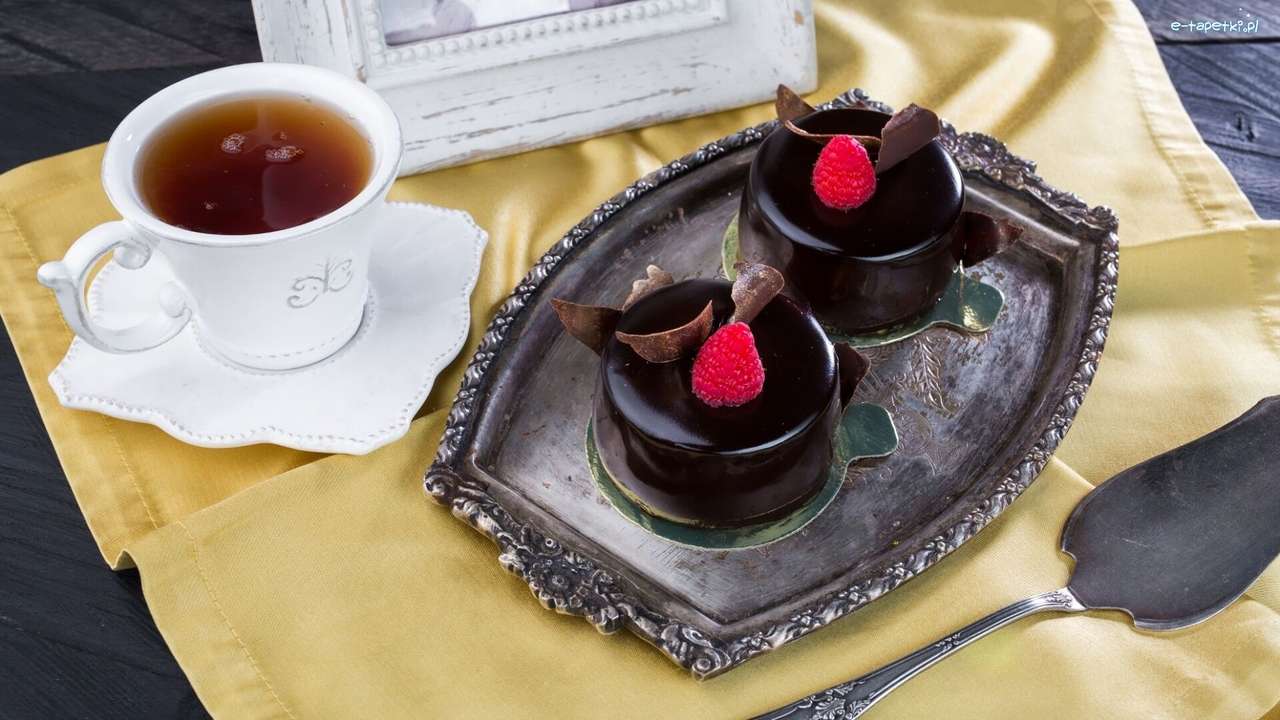шоколадні тістечка до чаю онлайн пазл