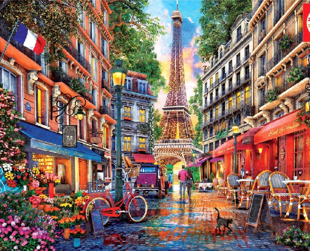Färgglada Paris. pussel på nätet