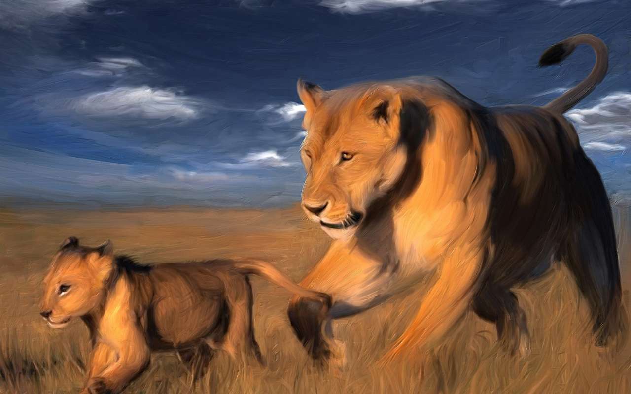 Afrikaanse leeuw online puzzel